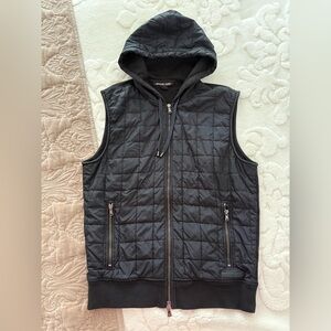 Michael Kors Men’s Quilted Hoodie Vest Size M Black
